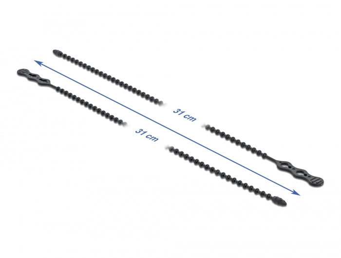 Delock Blitzbinder wiederverwendbar L 310 x B 4,5 mm schwarz 10 Stück