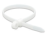 Delock Kabelbinder mit Befestigungsöse L 400 x B 7,6 mm weiß 10 Stück