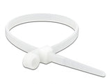 Delock Kabelbinder mit Befestigungsöse L 160 x B 4,8 mm weiß 10 Stück