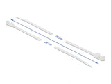 Delock Kabelbinder mit Befestigungsöse L 200 x B 4,8 mm weiß 10 Stück