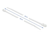 Delock Kabelbinder mit Befestigungsöse L 300 x B 4,8 mm weiß 10 Stück