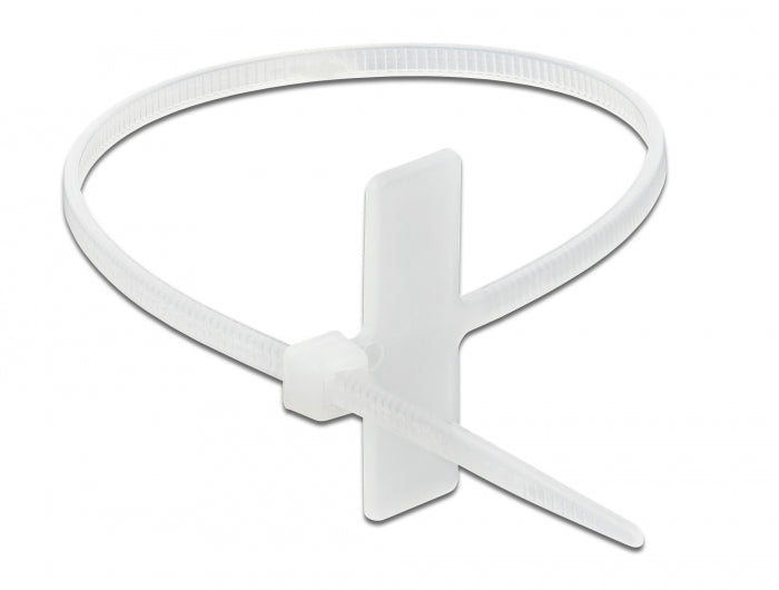Delock Kabelbinder mit Beschriftungsfeld L 200 x B 2,5 mm weiß 10 Stück