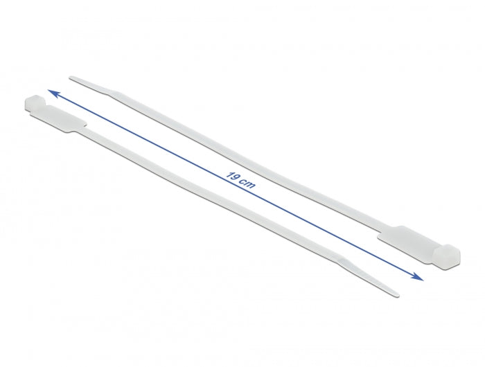 Delock Kabelbinder mit Beschriftungsfeld L 190 x B 4,8 mm weiß 10 Stück