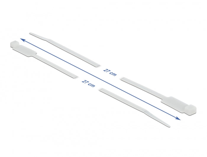 Delock Kabelbinder mit Beschriftungsfeld L 300 x B 4,8 mm weiß 10 Stück