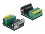 Delock Adapter D-Sub 9 Pin Buchse zu Terminalblock 9 Pin mit Drucktaster