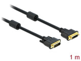 Delock Verlängerungskabel DVI 24+1 Stecker zu DVI 24+1 Buchse 1 m schwarz