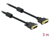 Delock Verlängerungskabel DVI 24+1 Stecker > DVI 24+1 Buchse 3 m schwarz