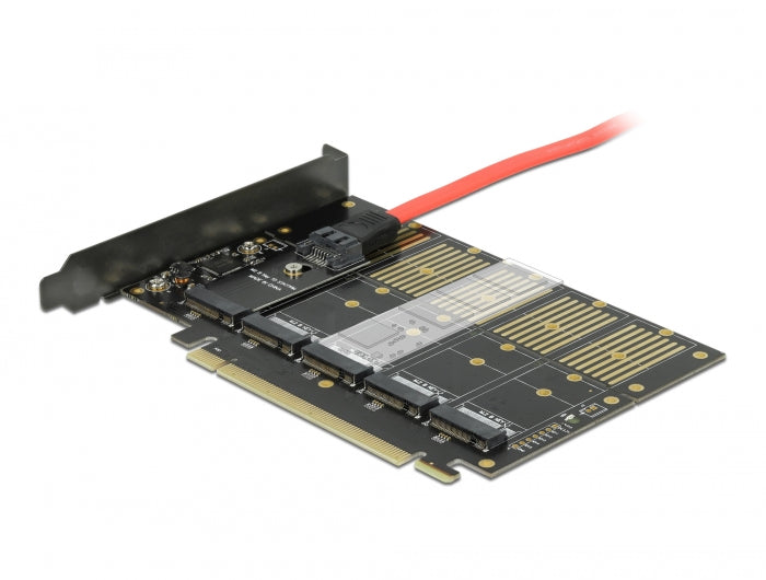 Delock PCI Express x16 Karte zu 5 x intern M.2 Key B / SATA