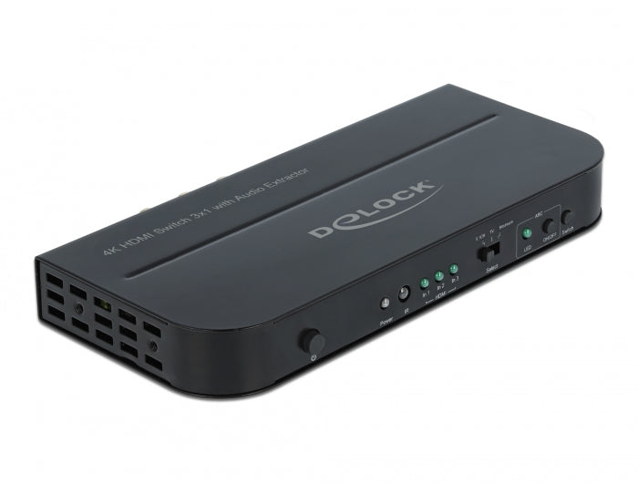 Delock HDMI Switch 3 x HDMI in zu 1 x HDMI out 4K 60 Hz mit Audio Extraktor