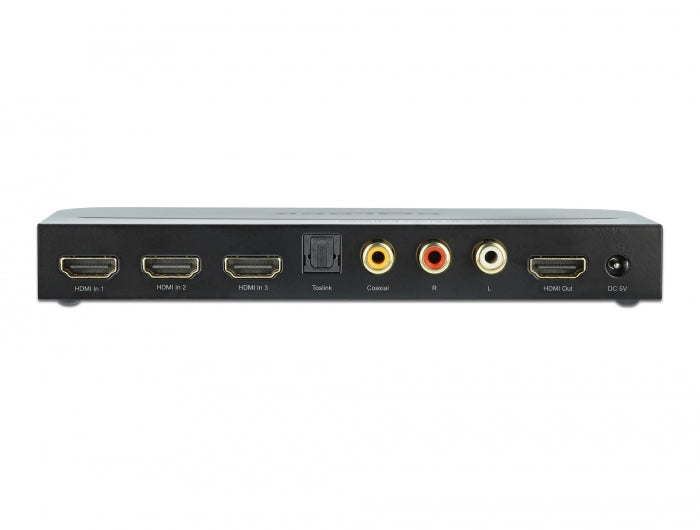 Delock HDMI Switch 3 x HDMI in zu 1 x HDMI out 4K 60 Hz mit Audio Extraktor
