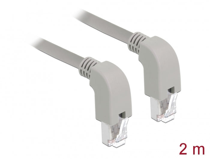 Delock Netzwerkkabel RJ45 Cat.5e SF/UTP unten / unten gewinkelt 2 m