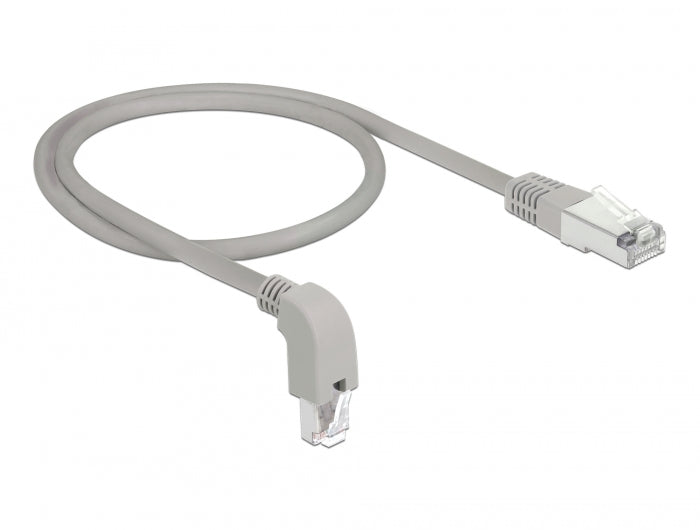 Delock Netzwerkkabel RJ45 Cat.6 S/FTP unten gewinkelt / gerade 0,5 m