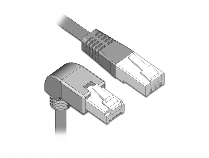 Delock Netzwerkkabel RJ45 Cat.6 S/FTP unten gewinkelt / gerade 0,5 m