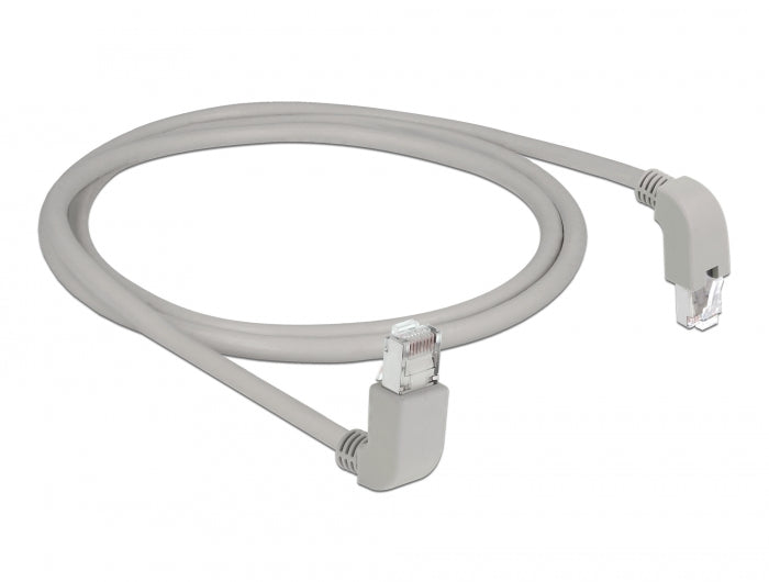 Delock Netzwerkkabel RJ45 Cat.6A S/FTP oben / unten gewinkelt 1 m