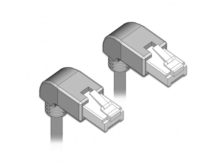 Delock Netzwerkkabel RJ45 Cat.6A S/FTP unten / unten gewinkelt 1 m