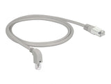 Delock Netzwerkkabel RJ45 Cat.6A S/FTP unten gewinkelt / gerade 1 m