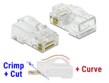 Delock RJ45 Crimp+Cut+Curve Stecker Cat.6 UTP 20 Stück