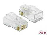 Delock RJ45 Crimp+Cut+Curve Stecker Cat.6 UTP 20 Stück
