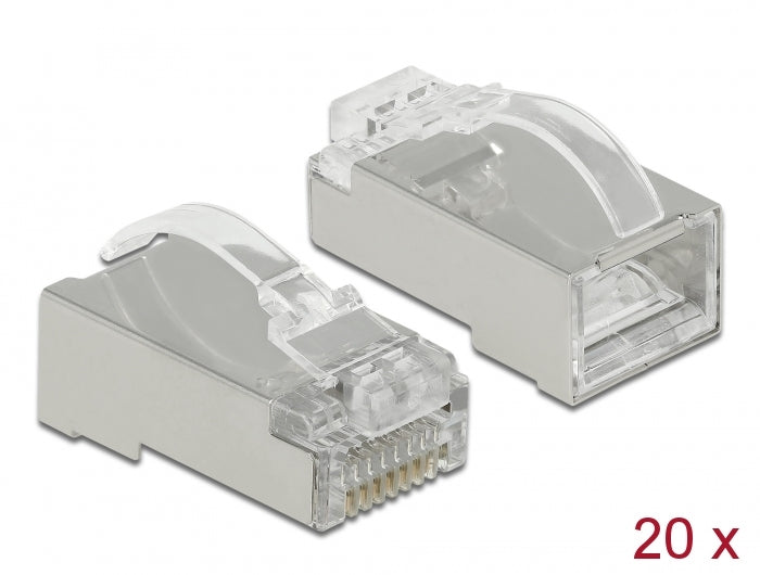 Delock RJ45 Crimp+Cut+Curve Stecker Cat.6 STP 20 Stück