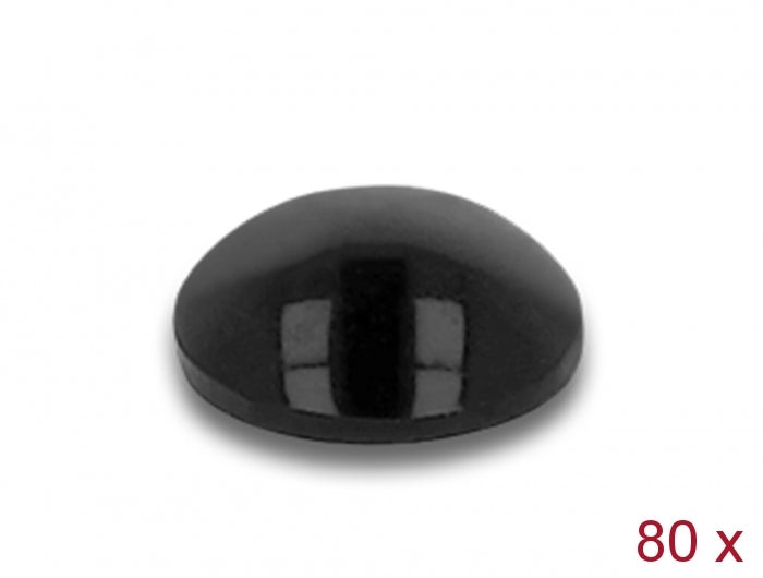 Delock Gummifüße rund selbstklebend 6 x 2 mm 80 Stück schwarz