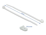 Delock Befestigungsschelle 3,2 mm mit Kabelbinder L 100 x B 2,5 mm weiß