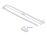 Delock Befestigungsschelle 4,8 mm mit Kabelbinder L 150 x B 2,5 mm weiß
