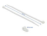 Delock Befestigungsschelle 6,4 mm mit Kabelbinder L 200 x B 3,6 mm weiß