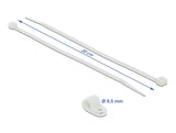 Delock Befestigungsschelle 9,5 mm mit Kabelbinder L 200 x B 4,8 mm weiß
