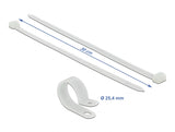 Delock Befestigungsschelle 25,4 mm mit Kabelbinder L 300 x B 7,2 mm weiß