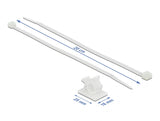 Delock Kabelklemme 25 x 18 mm mit Kabelbinder L 200 x B 3,6 mm weiß
