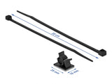 Delock Kabelklemme 25 x 18 mm mit Kabelbinder L 200 x B 3,6 mm schwarz