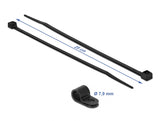 Delock Befestigungsschelle 7,9 mm mit Kabelbinder L 250 x B 3,6 schwarz