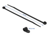 Delock Befestigungsschelle 6,4 mm mit Kabelbinder L 200 x B 3,6 schwarz