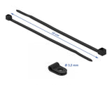 Delock Befestigungsschelle 3,2 mm mit Kabelbinder L 100 x B 2,5 schwarz