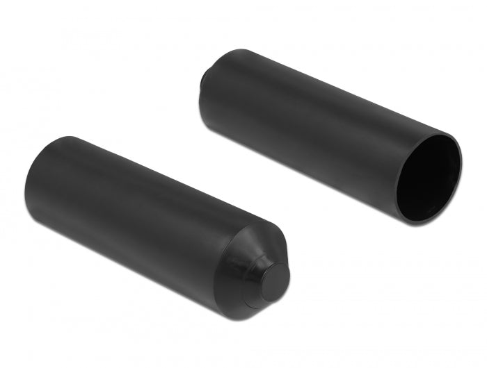 Delock Endkappen mit Innenkleber 80 x 25 mm 2 Stück schwarz