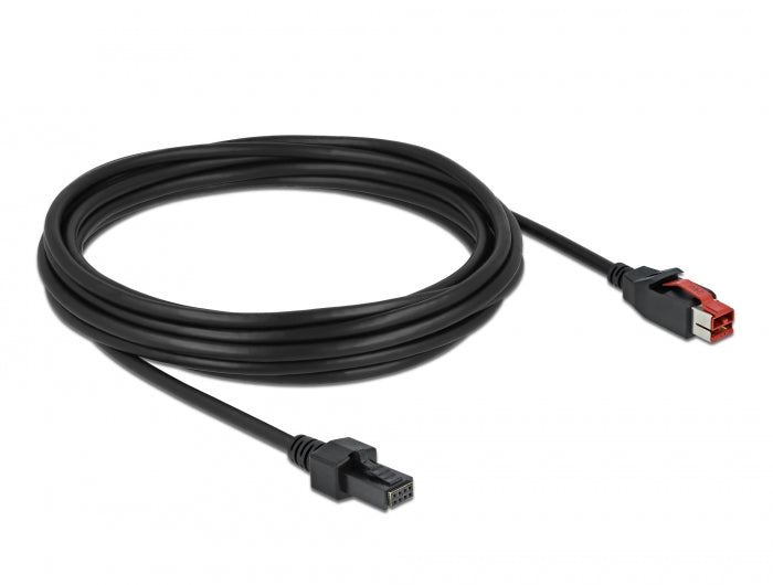 Delock PoweredUSB Kabel Stecker 24 V zu 2 x 4 Pin Stecker 5 m für POS Drucker und Terminals
