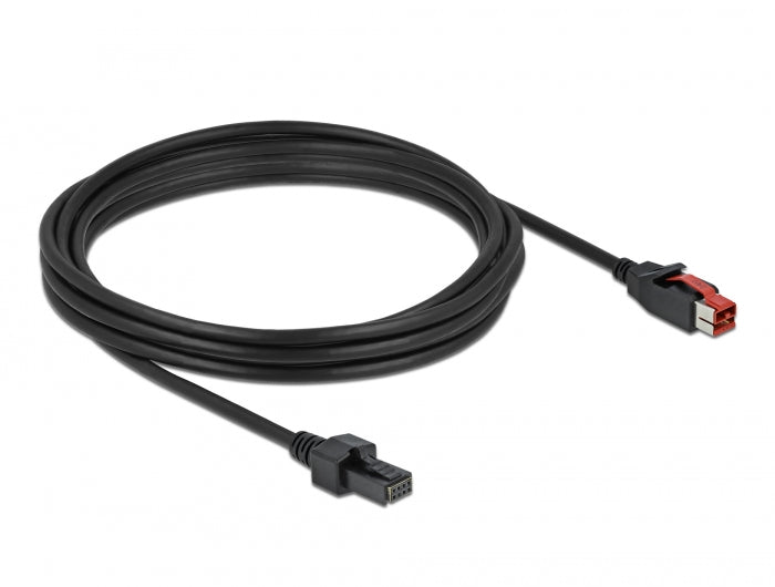 Delock PoweredUSB Kabel Stecker 24 V zu 2 x 4 Pin Stecker 4 m für POS Drucker und Terminals