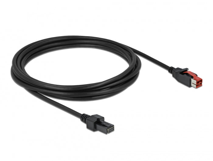 Delock PoweredUSB Kabel Stecker 24 V zu 2 x 4 Pin Stecker 3 m für POS Drucker und Terminals