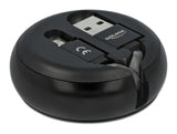 Delock USB Aufrollkabel Typ-A zu Micro-B schwarz