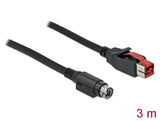 Delock PoweredUSB Kabel Stecker 24 V zu Mini-DIN 3 Pin Stecker 3 m für POS Drucker und Terminals
