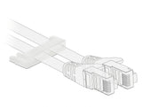 Delock Flachbandkabelhalter mit Verschlussclip selbstklebend natur 10 Stück