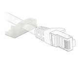 Delock Flachbandkabelhalter mit Verschlussclip selbstklebend schraubbar natur 10 Stück