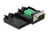 Delock D-Sub9 Stecker zu Terminalblock mit Gehäuse