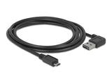 Delock Kabel EASY-USB 2.0 Typ-A Stecker gewinkelt links / rechts > USB 2.0 Typ Micro-B Stecker 2 m