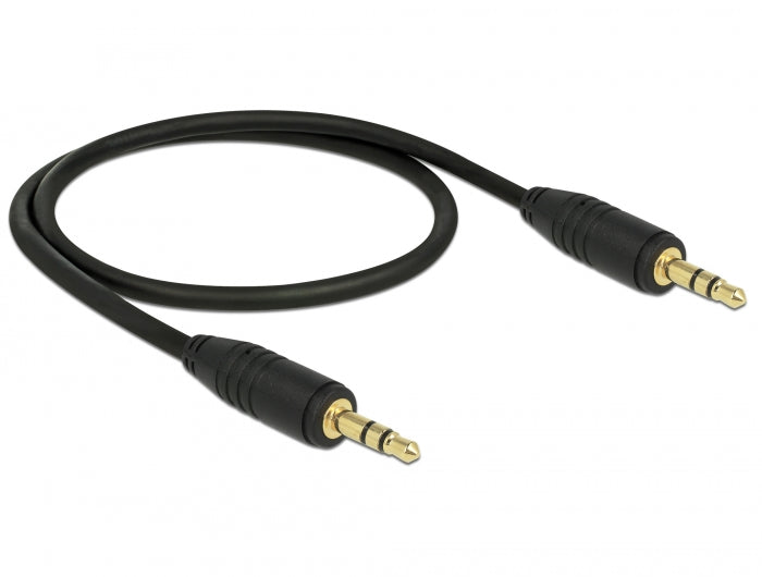 Delock Klinkenkabel 3,5 mm 3 Pin Stecker > Stecker 0,5 m schwarz