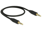 Delock Klinkenkabel 3,5 mm 3 Pin Stecker > Stecker 0,5 m schwarz