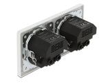 Delock 2-fach Einbausteckdose mit 4 x USB Typ-A Ladeport 2 x 2,8 A
