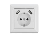 Delock Einbausteckdose mit 2 x USB Typ-A Ladeport 2,8 A