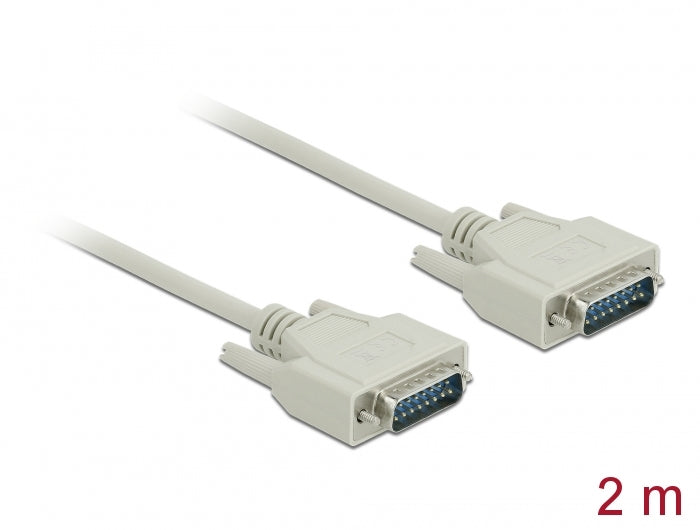 Delock Serielles Kabel D-Sub15 Stecker zu Stecker 2 m