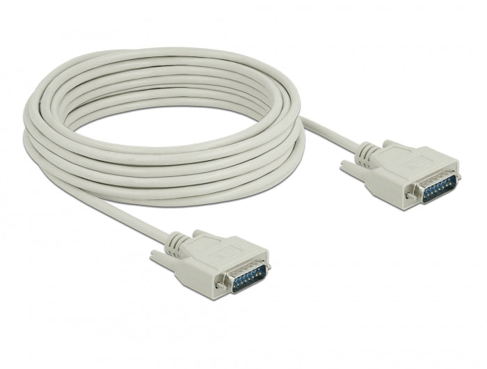 Delock Serielles Kabel D-Sub15 Stecker zu Stecker 10 m
